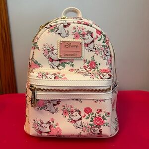 Loungefly Disney Marie White Floral AOP Mini Backpack The Aristocats LE